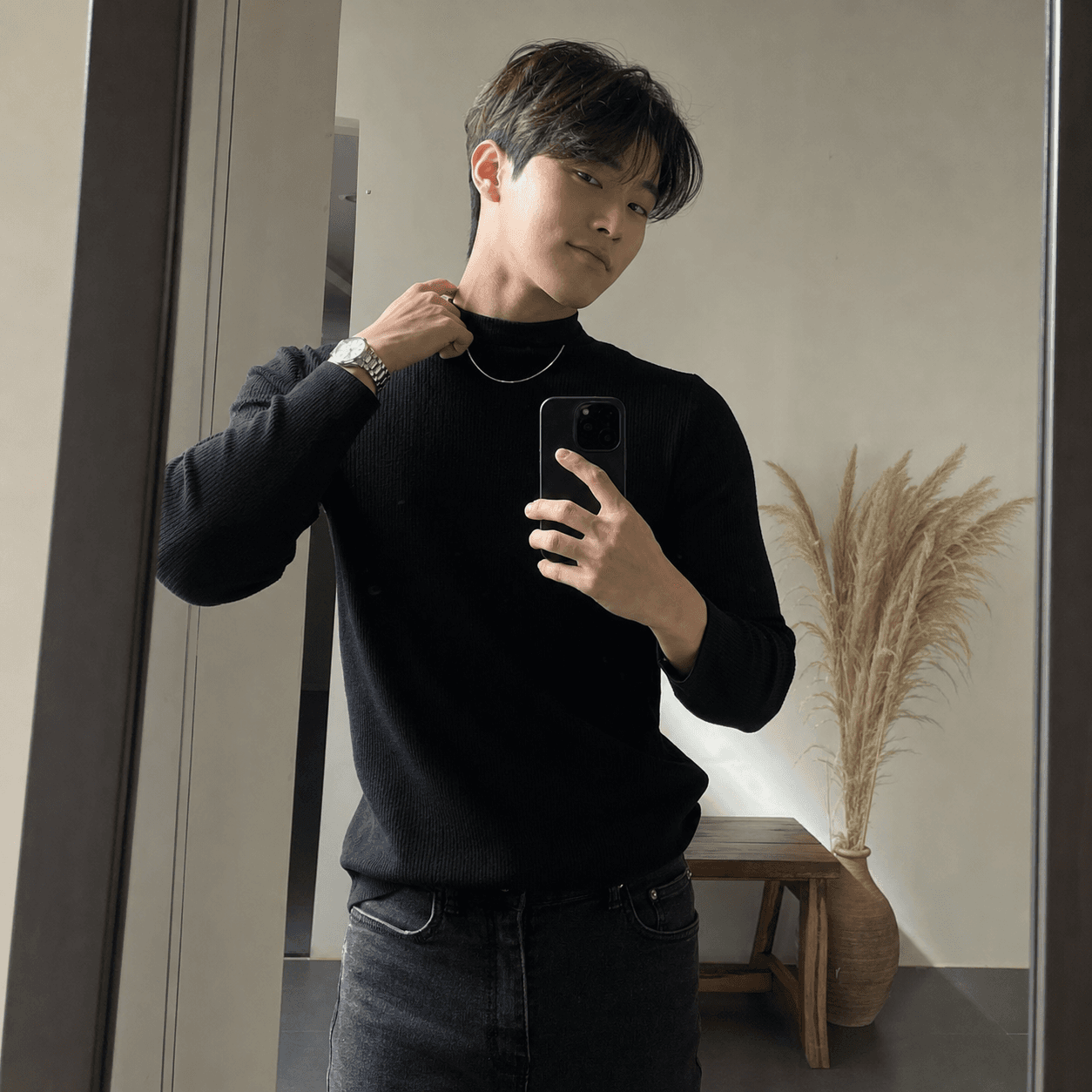 이마·관자놀이 지방이식 8주차 거울 셀카 후기