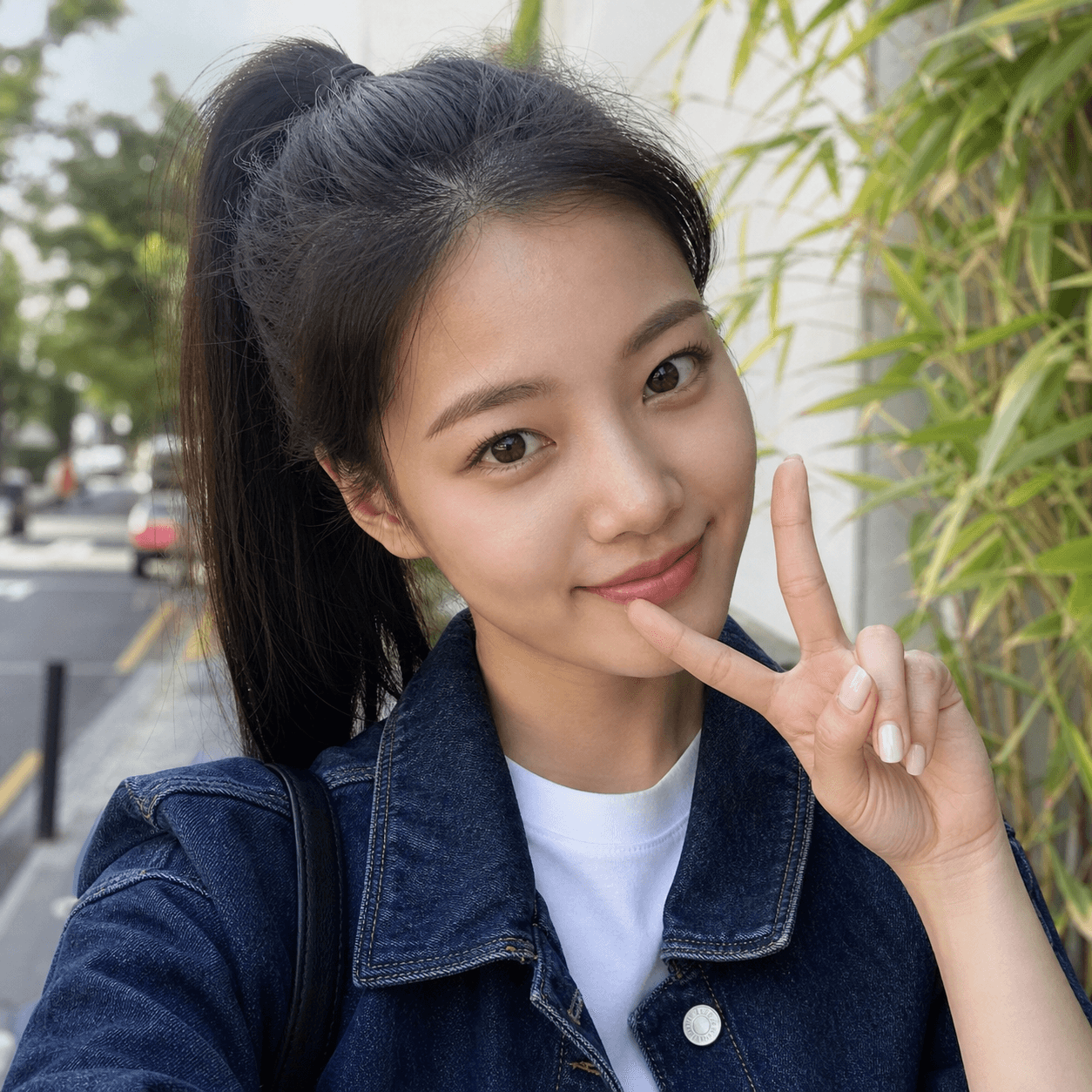 입술 필러 시술 직후 카페 야외 셀카 후기