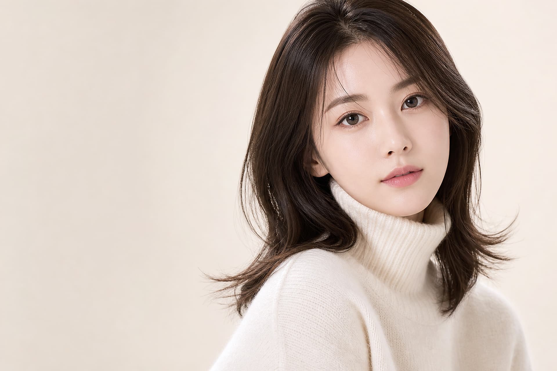 매부리코성형 상담을 위한 젊은 여성 모델 비주얼